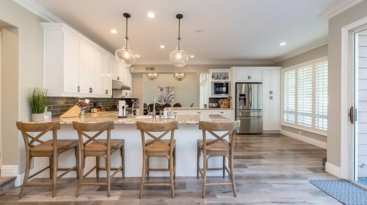 Kitchen area in a residential drug and alcohol rehab clinic in Durham