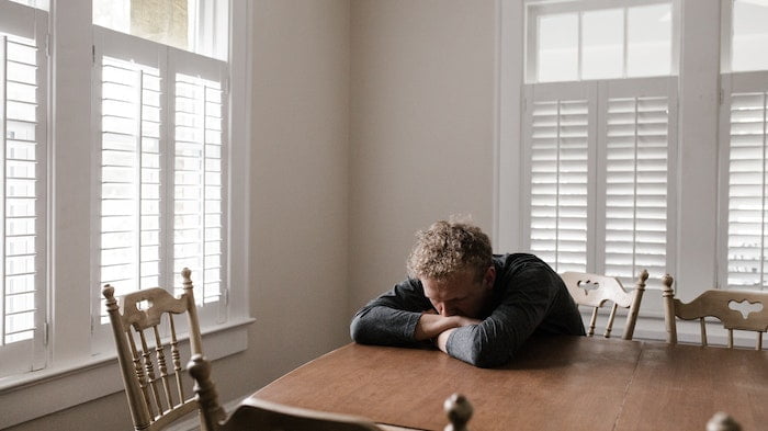 Person sitting at a table in Leicestershire