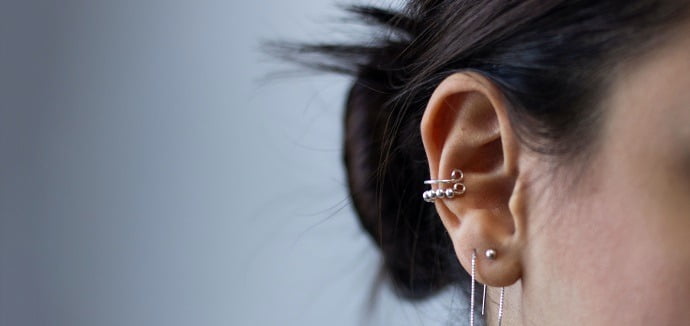 A woman's ear representing inner-ear balance and vertigo