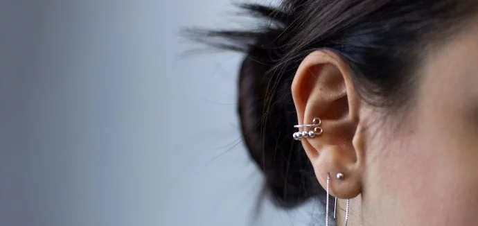 A woman's ear representing inner-ear balance and vertigo