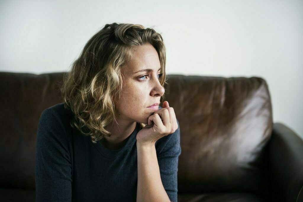 Woman looking stressed in Warwickshire