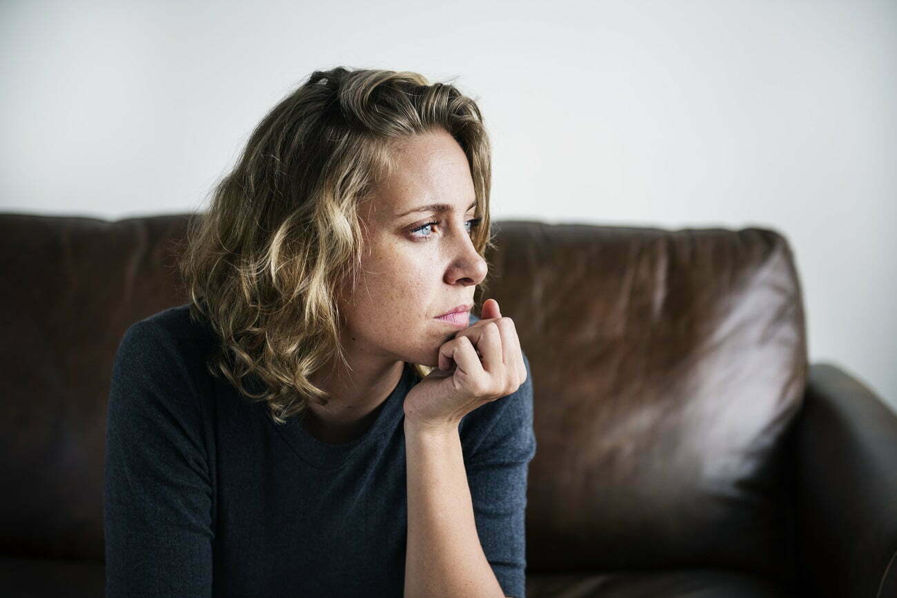 Woman looking anxious