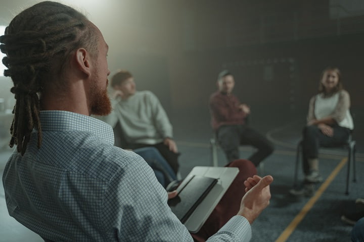 Group therapy at a rehab in Coventry