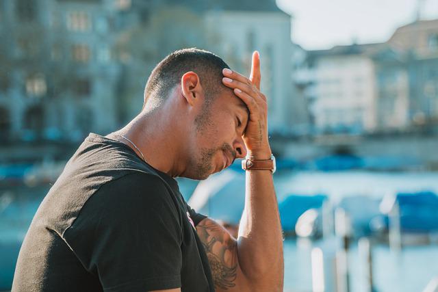 A man looking stressed