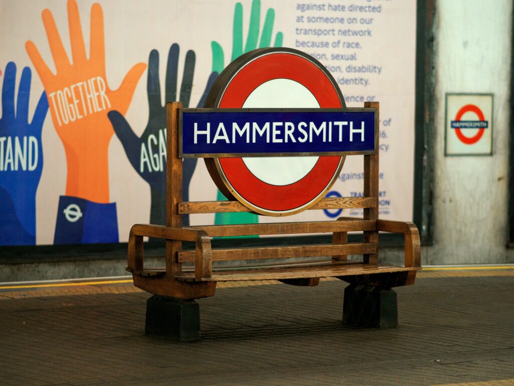 Photo of a Hammersmith underground sign