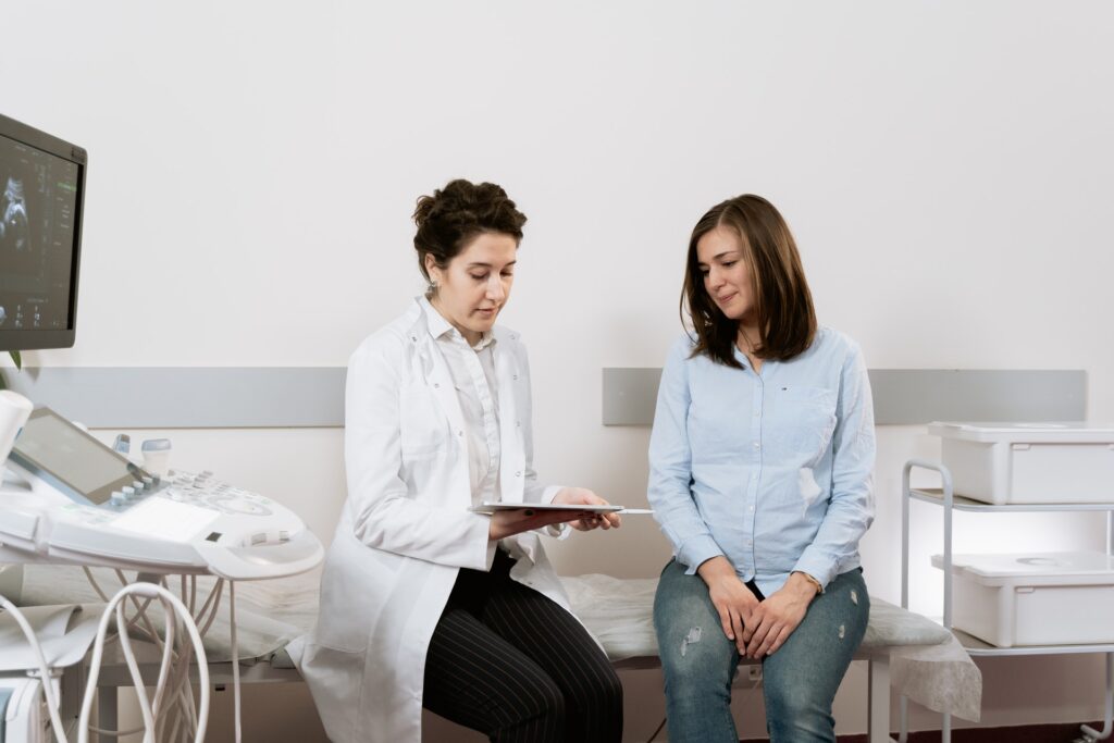 woman at a consultation with a doctor