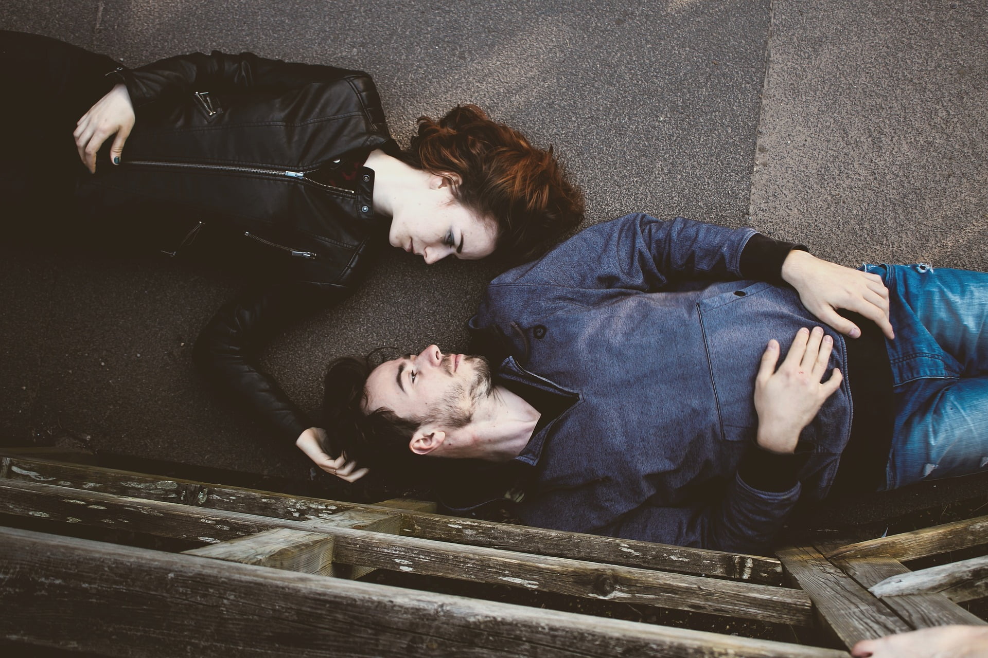 couple lying on floor