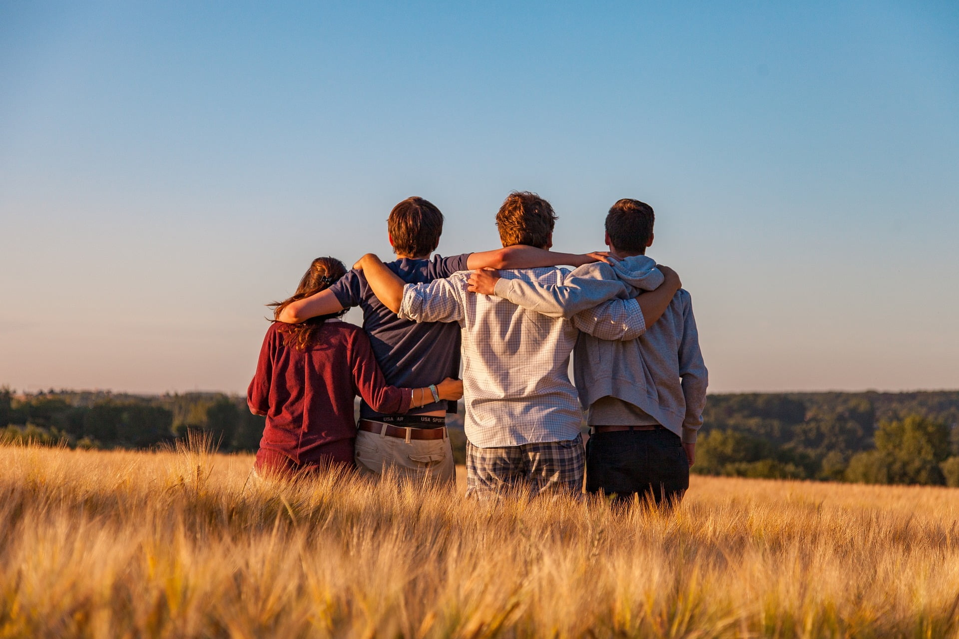 United Family Stood in a Field